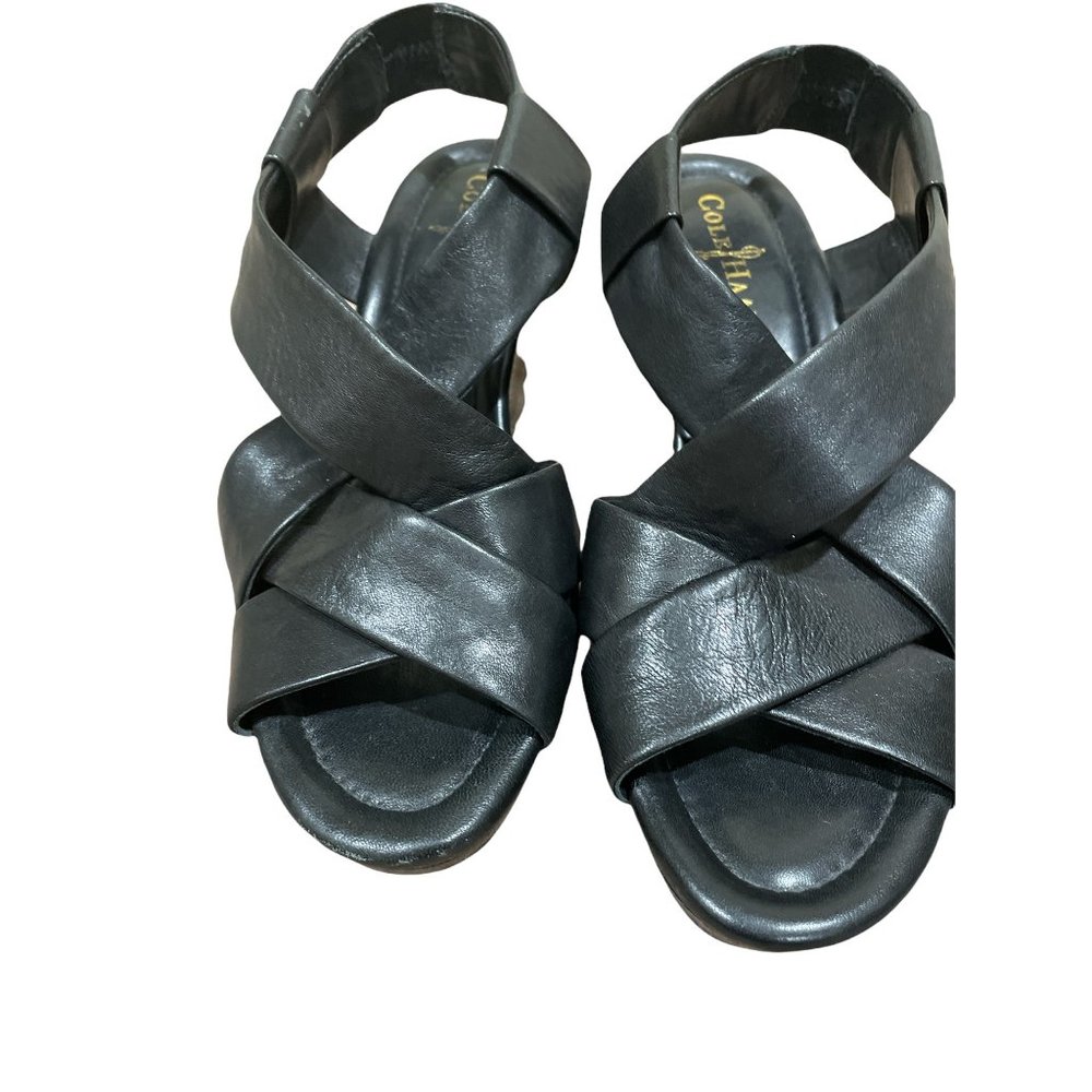 Cole Haan Nike Air Dinah Wedge Leather Sandal Size 7 1/2 - Picture 11 of 12